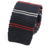 Navy Red Kent Silk Knitted Tie - Tie Doctor